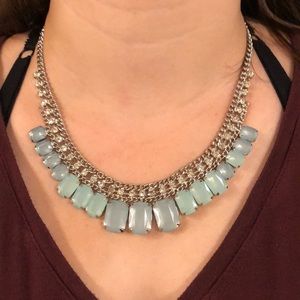 Teal and silver necklace